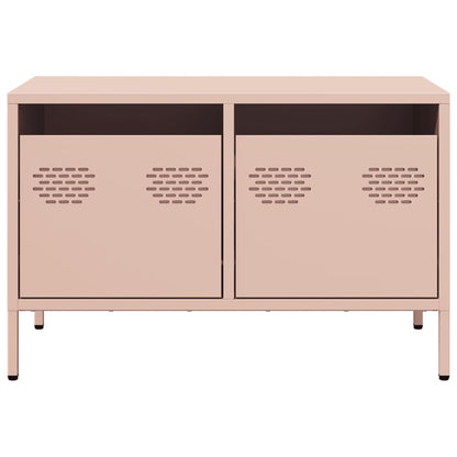 Tv-meubel 68x39x43,5 cm koudgewalst staal roze