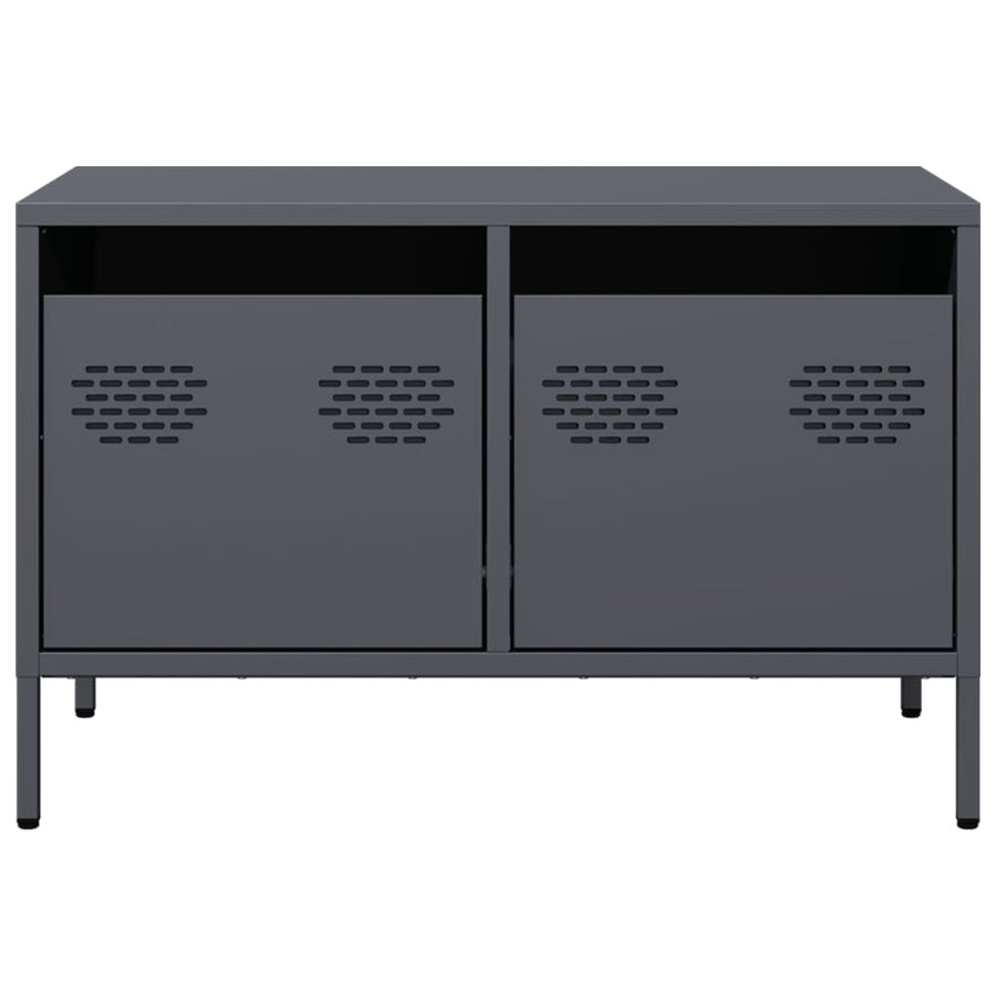 Tv-meubel 68x39x43,5 cm koudgewalst staal antracietkleurig