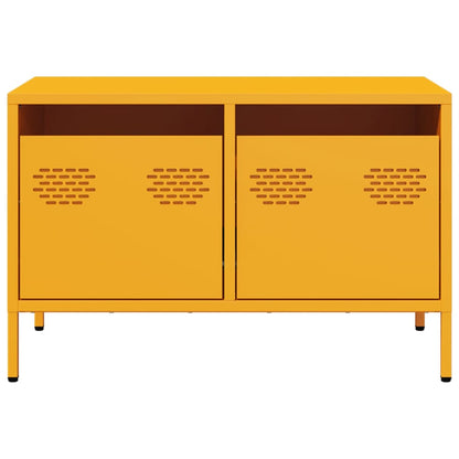 Tv-meubel 68x39x43,5 cm koudgewalst staal mosterdgeel