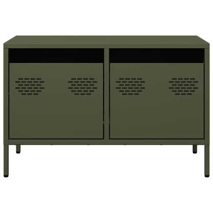 Tv-meubel 68x39x43,5 cm koudgewalst staal olijfgroen