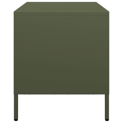 Tv-meubel 68x39x43,5 cm koudgewalst staal olijfgroen