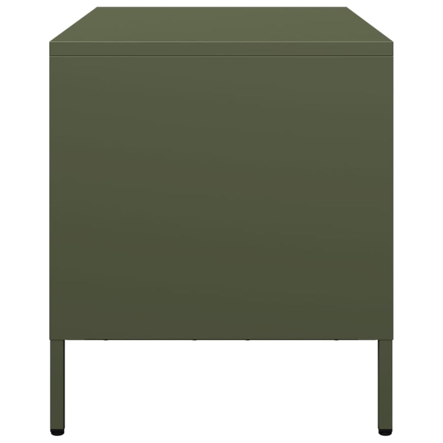 Tv-meubel 68x39x43,5 cm koudgewalst staal olijfgroen