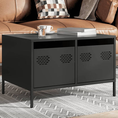 Tv-meubel 68x50x43,5 cm koudgewalst staal zwart