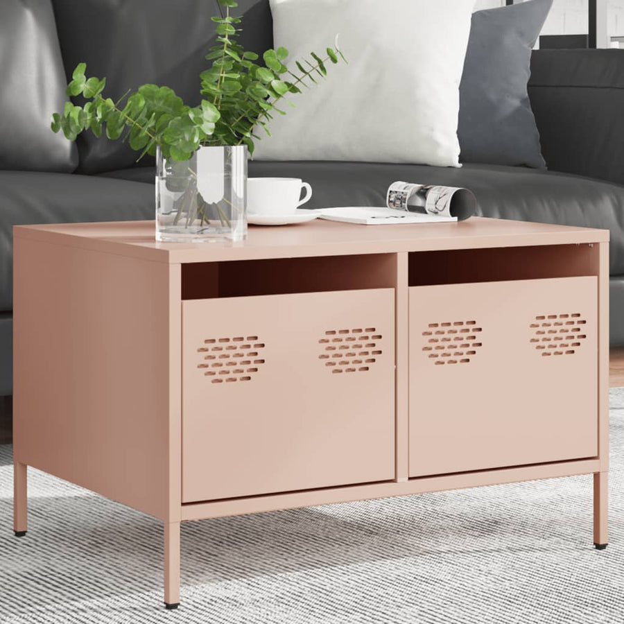 Tv-meubel 68x50x43,5 cm koudgewalst staal roze