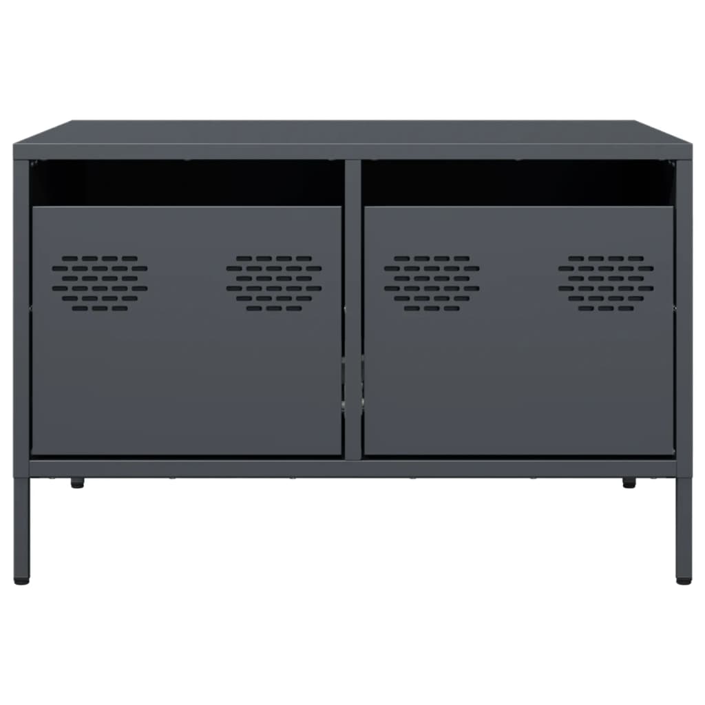 Tv-meubel 68x50x43,5 cm koudgewalst staal antracietkleurig