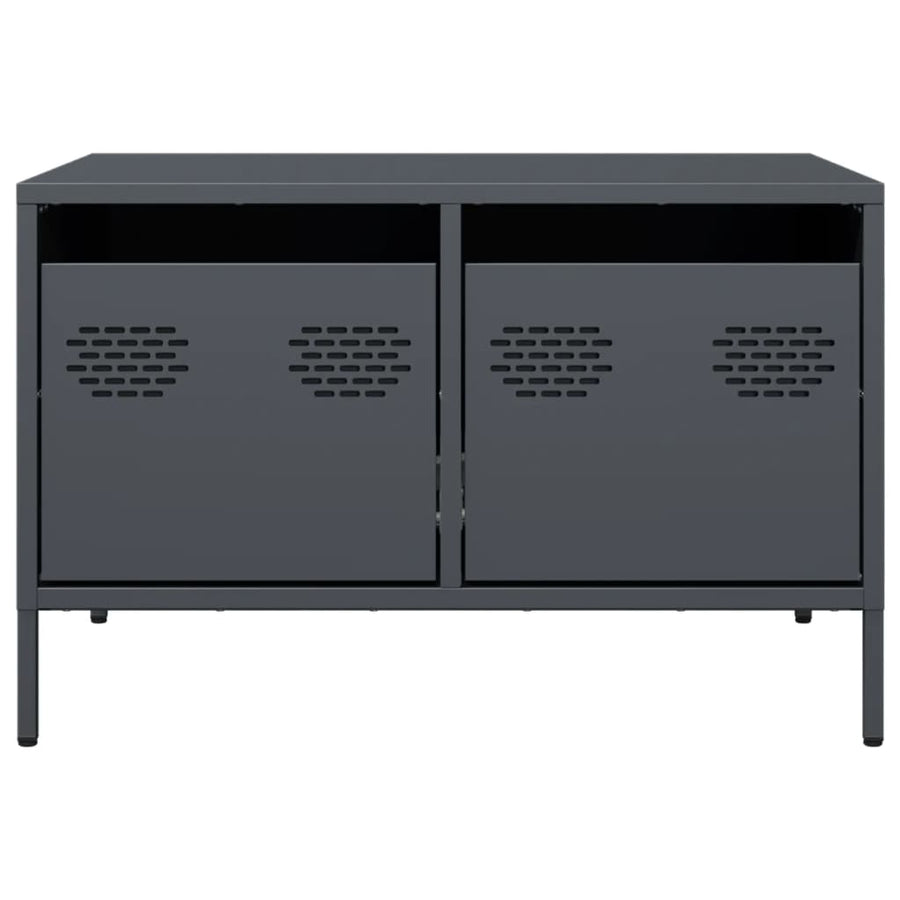Tv-meubel 68x50x43,5 cm koudgewalst staal antracietkleurig