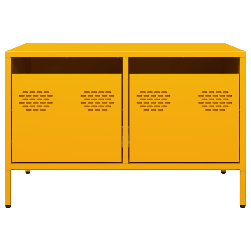 Tv-meubel 68x50x43,5 cm koudgewalst staal mosterdgeel