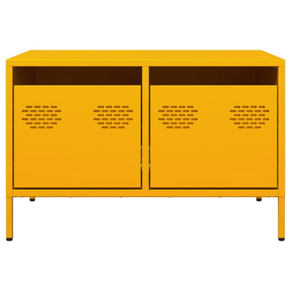 Tv-meubel 68x50x43,5 cm koudgewalst staal mosterdgeel