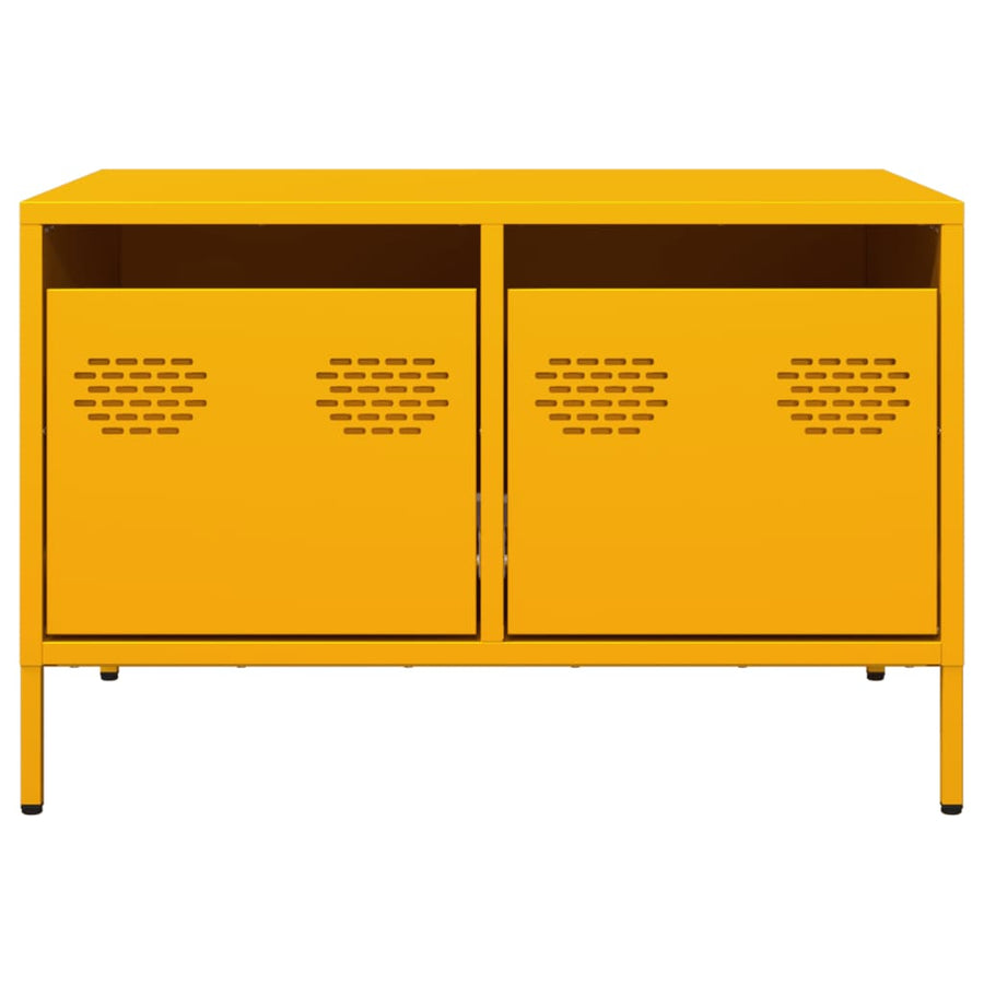 Tv-meubel 68x50x43,5 cm koudgewalst staal mosterdgeel