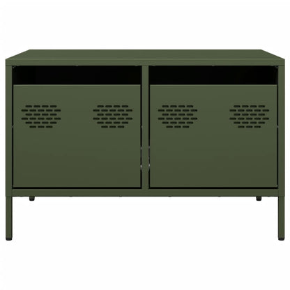 Tv-meubel 68x50x43,5 cm koudgewalst staal olijfgroen