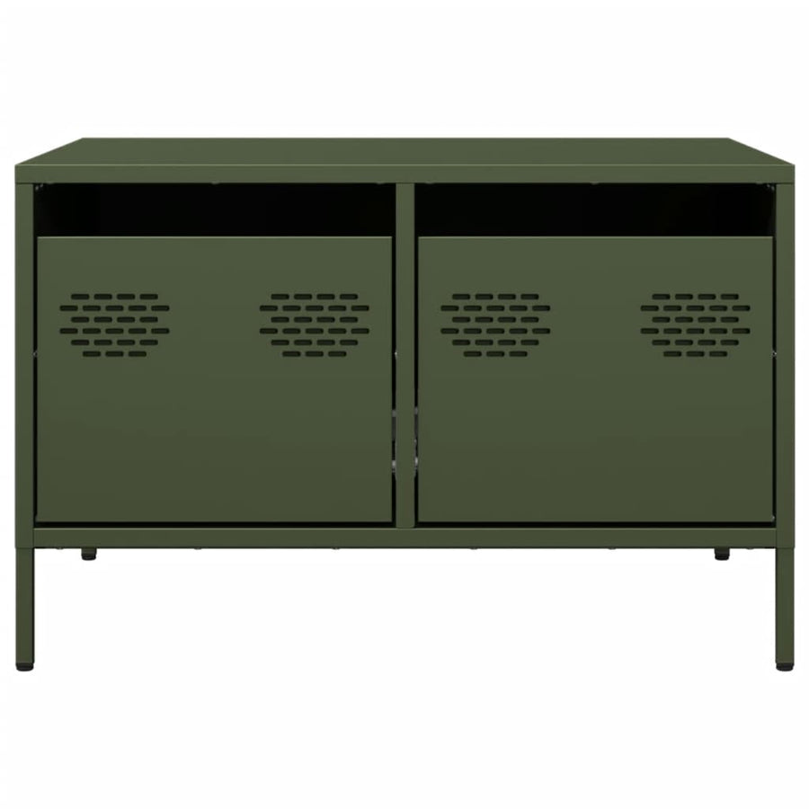 Tv-meubel 68x50x43,5 cm koudgewalst staal olijfgroen
