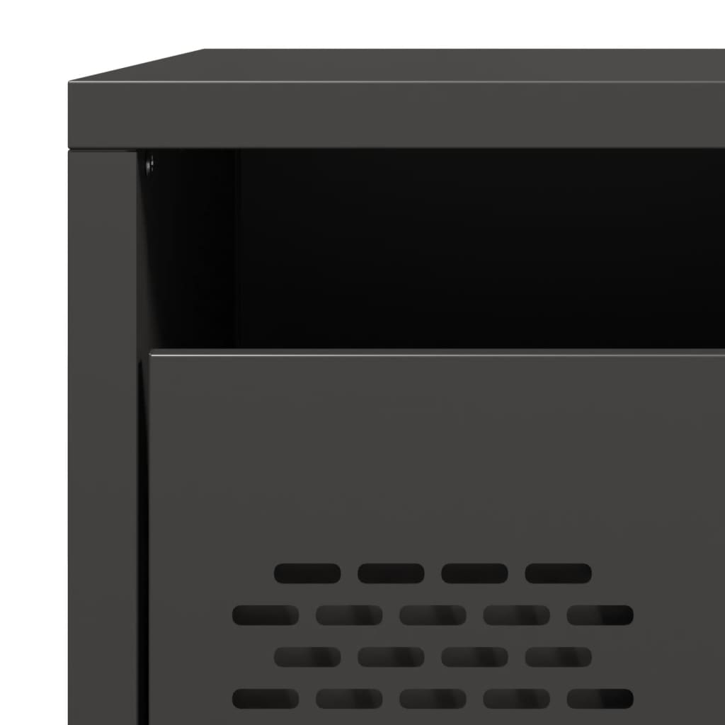 Nachtkastjes 2 st 35x39x43,5 cm staal zwart