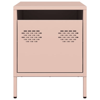 Nachtkastjes 2 st 35x39x43,5 cm staal roze