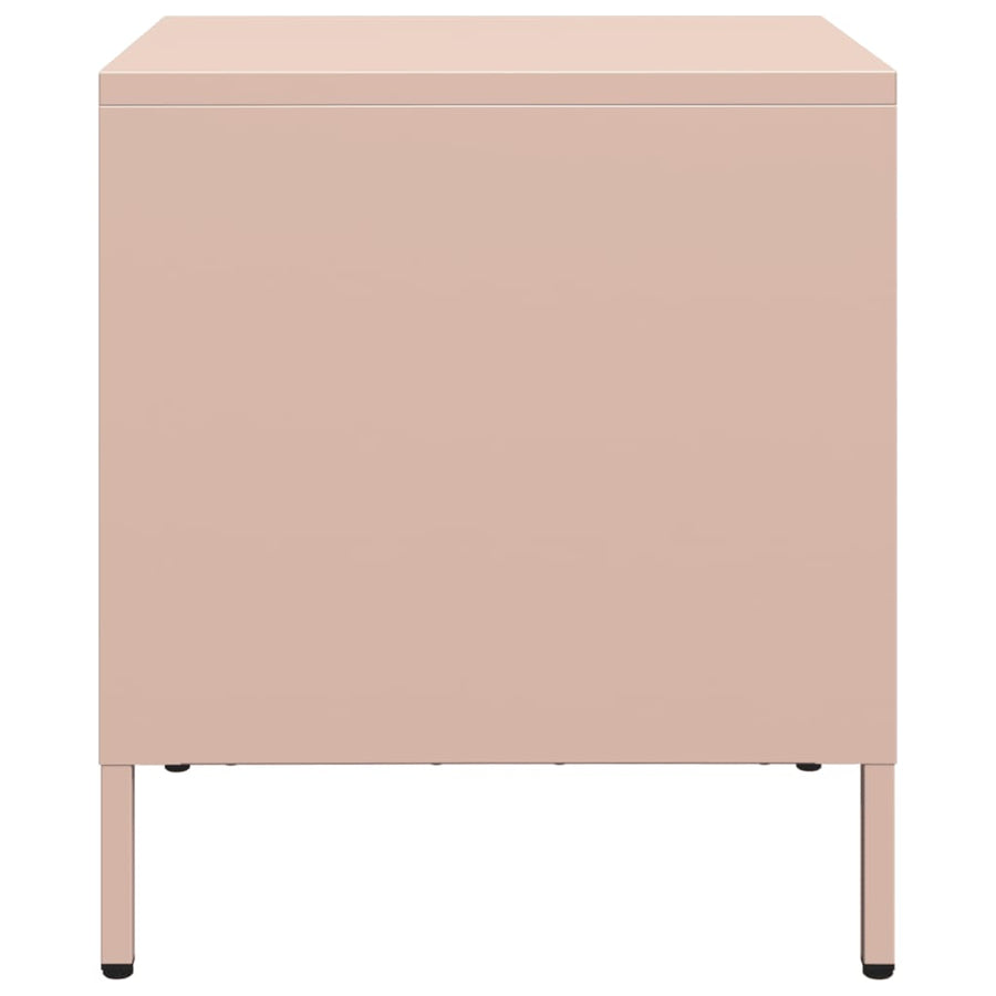Nachtkastjes 2 st 35x39x43,5 cm staal roze