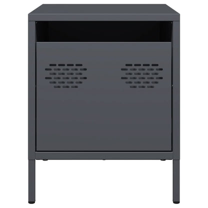 Nachtkastjes 2 st 35x39x43,5 cm staal antracietkleurig