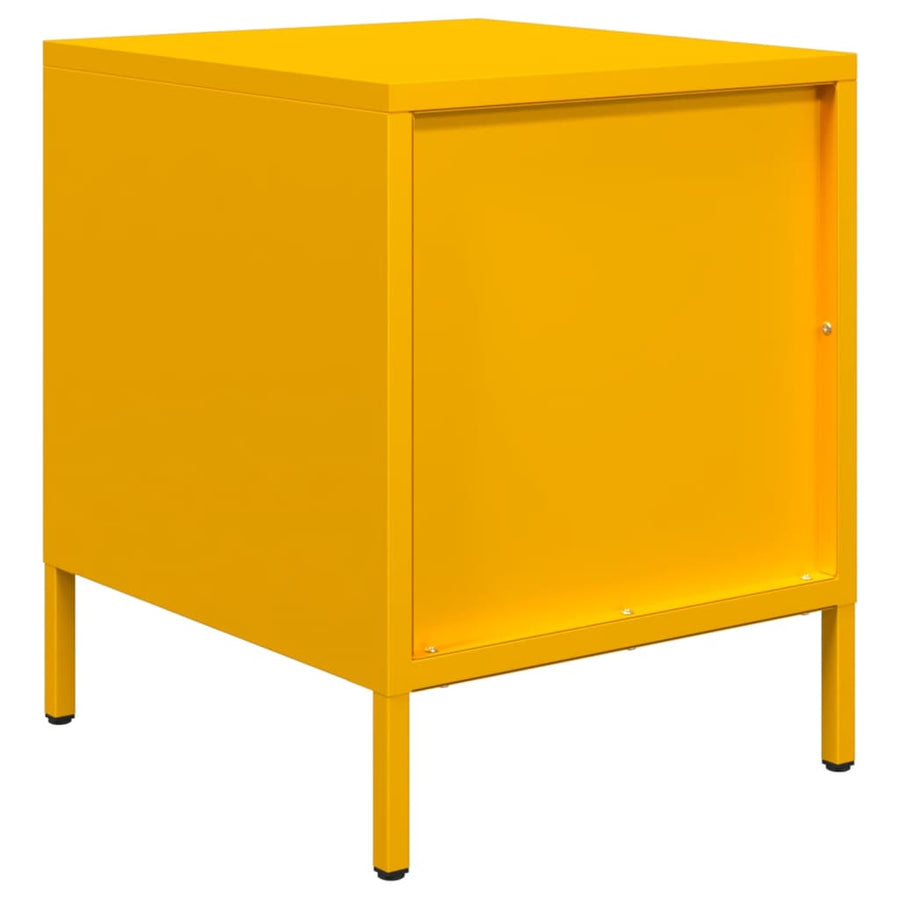 Nachtkastjes 2 st 35x39x43,5 cm staal mosterdgeel