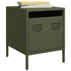 Bedside table 35x39x43.5 cm steel olive green