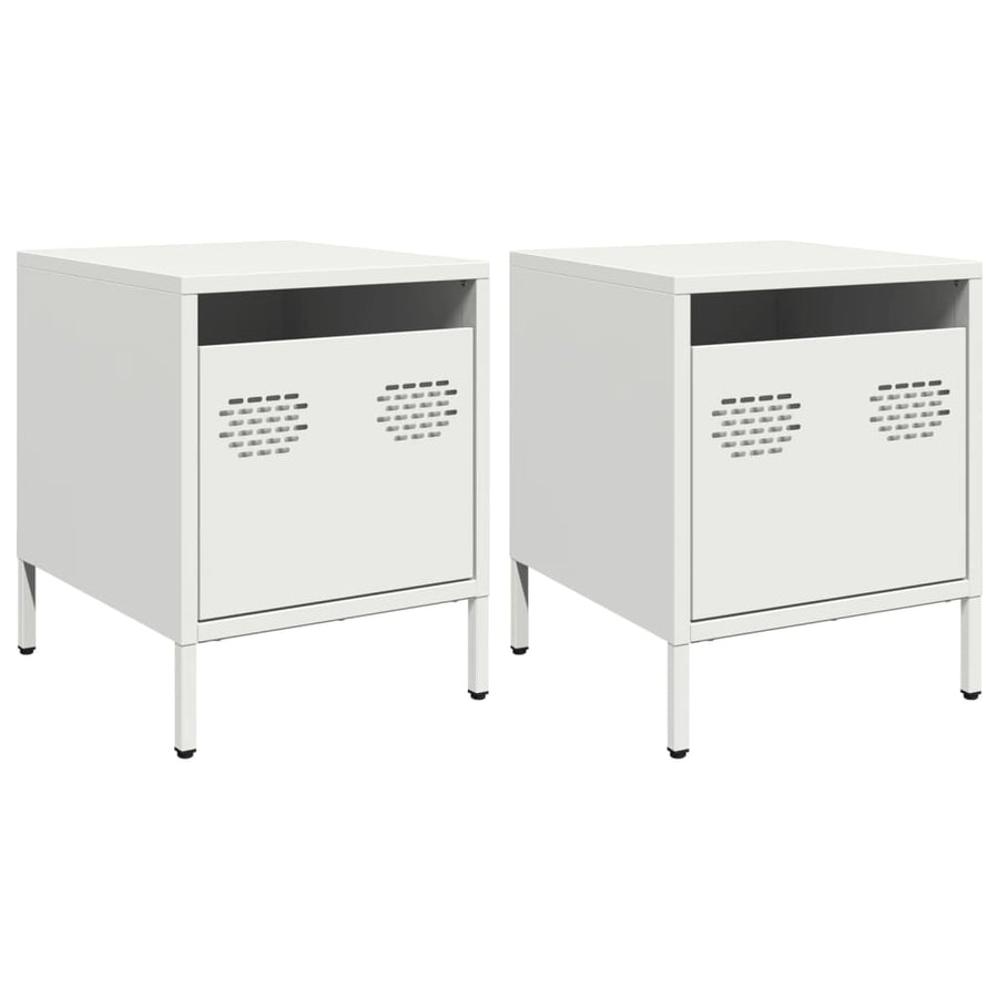 Nachtkastjes 2 st 35x39x43,5 cm staal wit