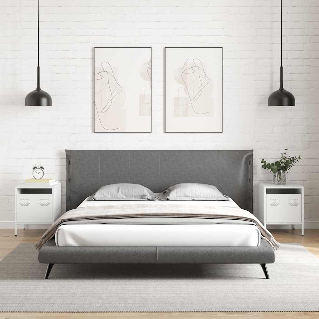 Nachtkastjes 2 st 35x39x43,5 cm staal wit