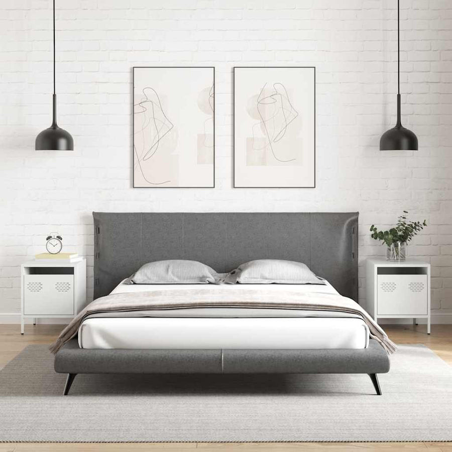 Nachtkastjes 2 st 35x39x43,5 cm staal wit