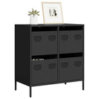 Sideboard 68x39x73.5 cm cold-rolled steel black