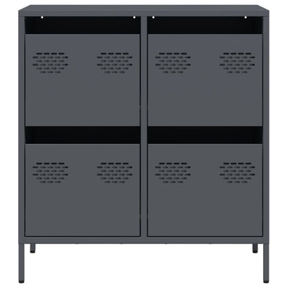Dressoir 68x39x73,5 cm koudgewalst staal antracietkleurig