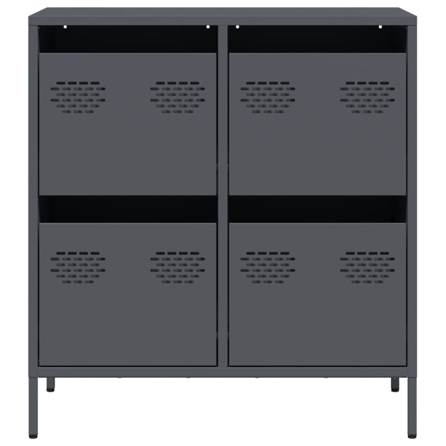 Dressoir 68x39x73,5 cm koudgewalst staal antracietkleurig