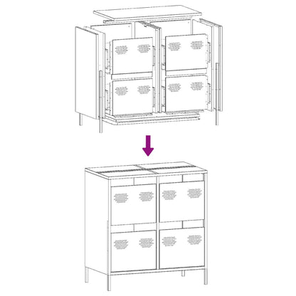Dressoir 68x39x73,5 cm koudgewalst staal antracietkleurig