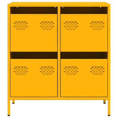 Dressoir 68x39x73,5 cm koudgewalst staal mosterdgeel