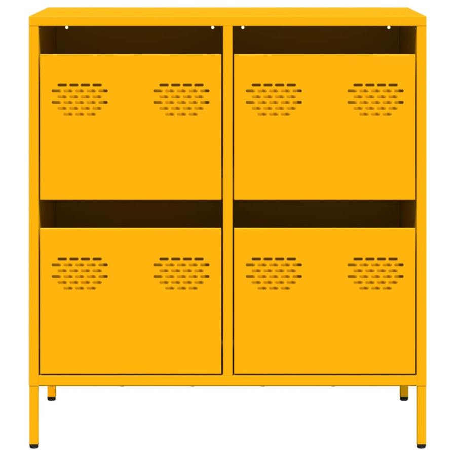 Dressoir 68x39x73,5 cm koudgewalst staal mosterdgeel