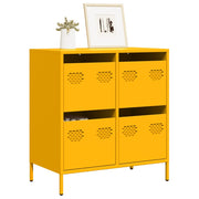 Dressoir 68x39x73,5 cm staal mosterdgeel