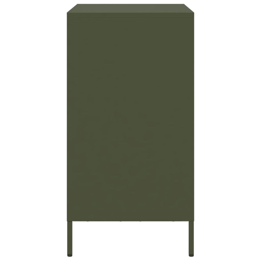 Dressoir 68x39x73,5 cm koudgewalst staal olijfgroen