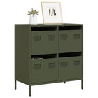 Sideboard 68x39x73.5 cm cold-rolled steel olive green