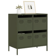 Dressoir 68x39x73,5 cm staal olijfgroen
