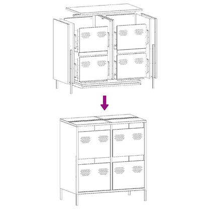 Dressoir 68x39x73,5 cm koudgewalst staal wit