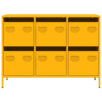Dressoir 101,5x39x73,5 cm koudgewalst staal mosterdgeel