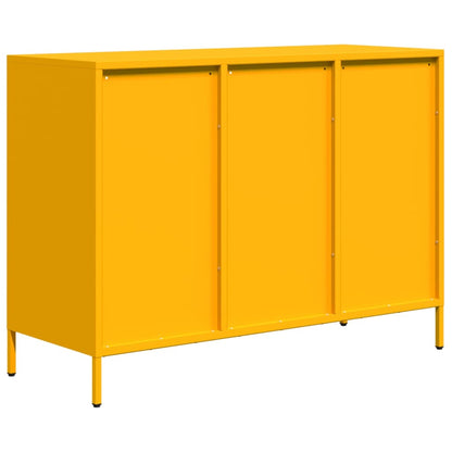 Dressoir 101,5x39x73,5 cm koudgewalst staal mosterdgeel