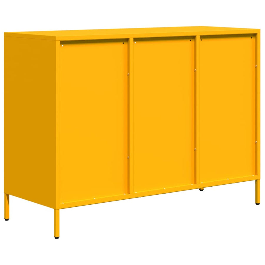 Dressoir 101,5x39x73,5 cm koudgewalst staal mosterdgeel