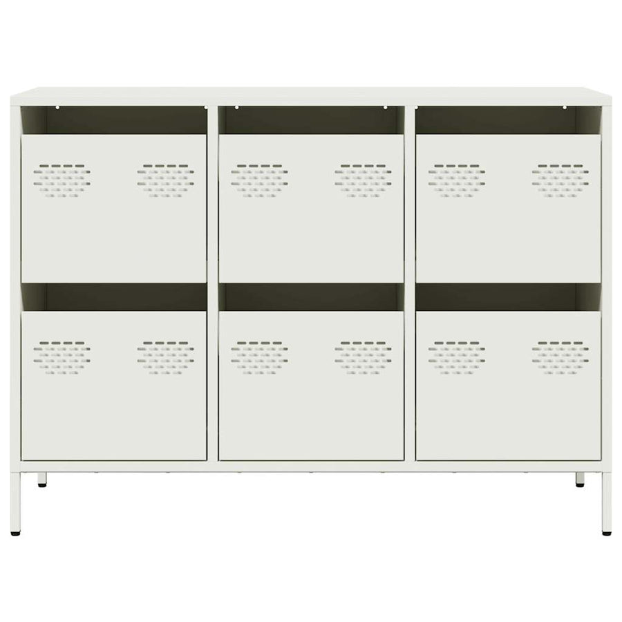 Dressoir 101,5x39x73,5 cm koudgewalst staal wit