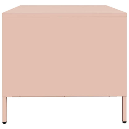 Salontafel 101,5x50x43,5 cm koudgewalst staal roze