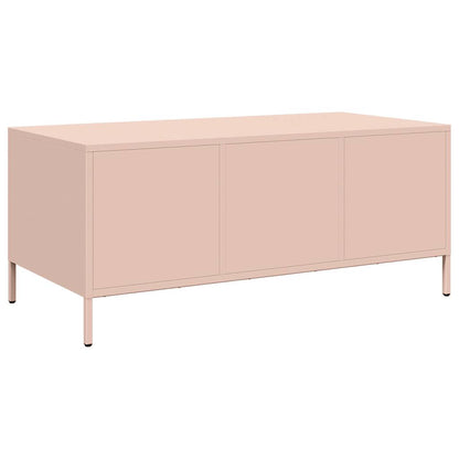 Salontafel 101,5x50x43,5 cm koudgewalst staal roze