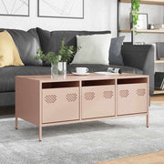 Salontafel 101,5x50x43,5 cm staal roze