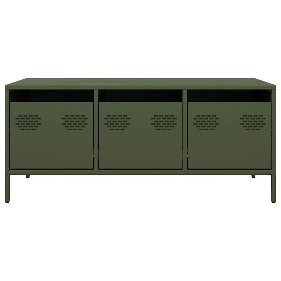 Salontafel 101,5x50x43,5 cm koudgewalst staal olijfgroen