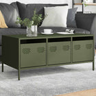 Coffee table 101.5x50x43.5 cm cold-rolled steel olive green