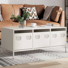 Coffee table 101.5x50x43.5 cm cold-rolled steel white