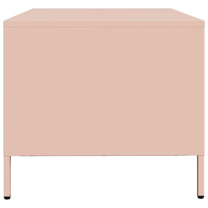 Salontafel 101,5x50x43,5 cm koudgewalst staal roze