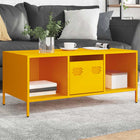Coffee table 101.5x50x43.5 cm cold-rolled steel mustard yellow
