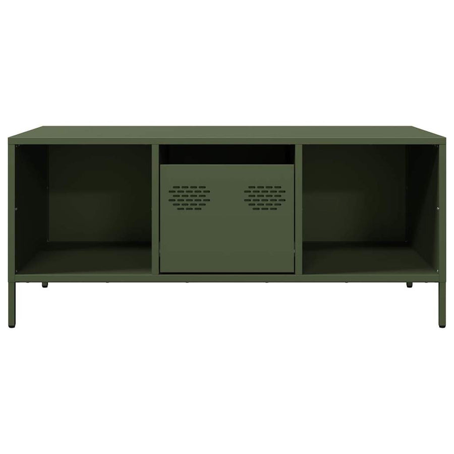 Salontafel 101,5x50x43,5 cm koudgewalst staal olijfgroen