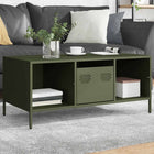 Coffee table 101.5x50x43.5 cm cold-rolled steel olive green