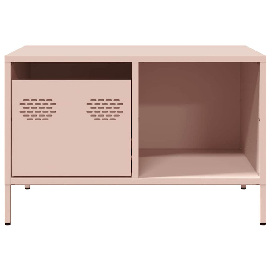 Salontafel 68,5x50x43,5 cm koudgewalst staal roze